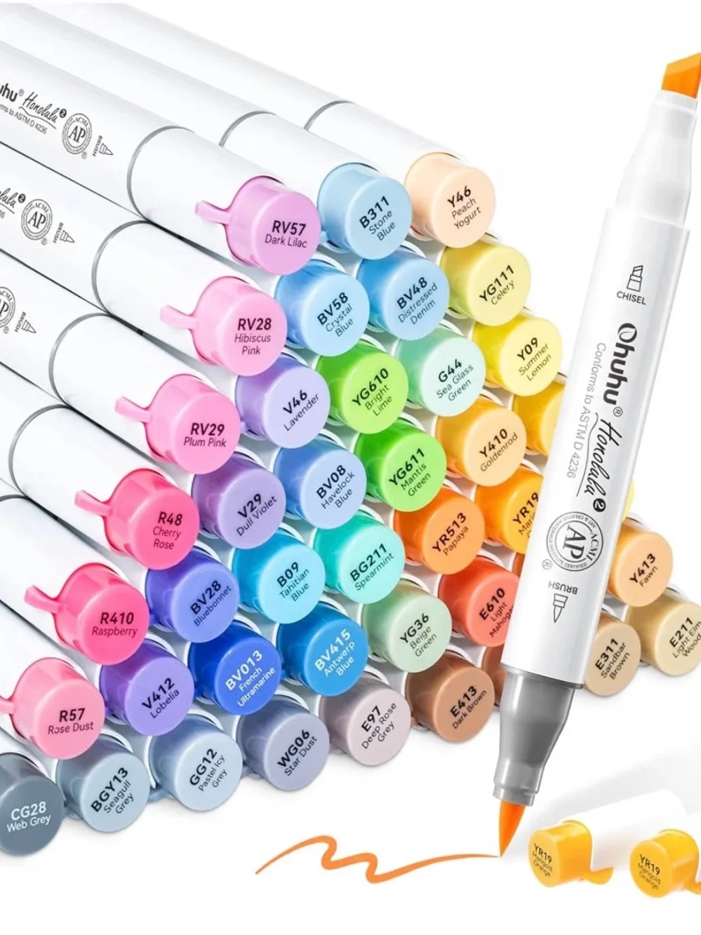 Ohuhu Honolulu Set of 48 Mid-Tone Markers Brand New